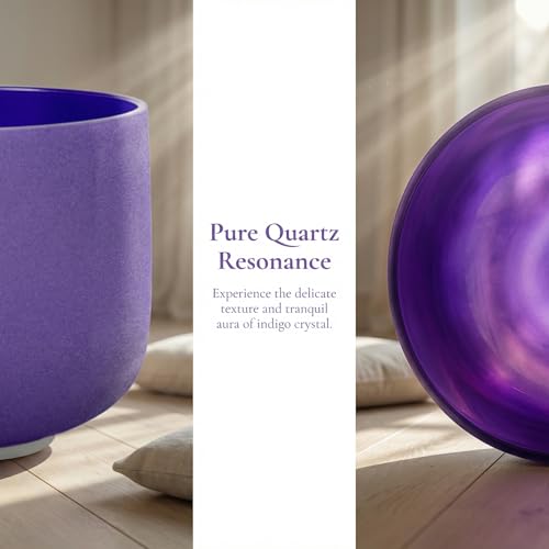ALIOTH 7" Indigo A Note Crystal Singing Bowl Third Eye Chakra with Suede Mallet for Meditation, Yoga, Chakra Healing & Sound Therapy by Alioth - Image 2
