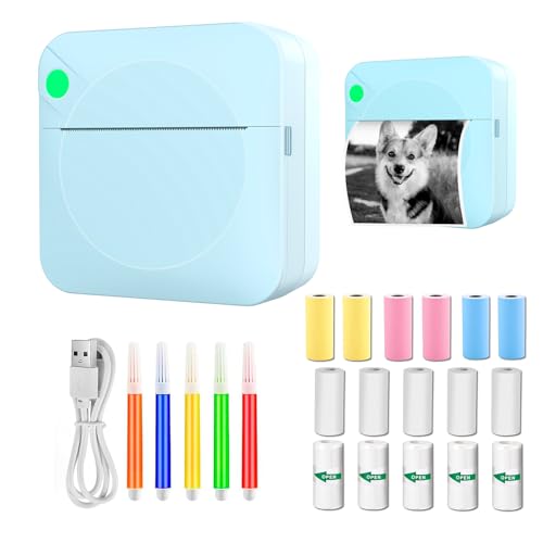 Rayoner Mini Impresora Portátil Inalámbrica para Fotos y Etiquetas Autoadhesivas - Térmica para Móvil - 16 Rollos