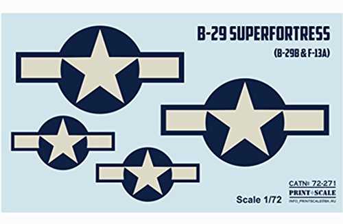Decalque para B-29 SUPERFORTRESS, parte 1 1/72 ESCALA DE IMPRESSÃO 72-271