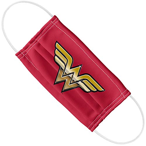 Popfunk Wonder Woman Golden Logo 1-Ply Reusable Face Mask Covering with Adjustable Nose Wire, Unisex