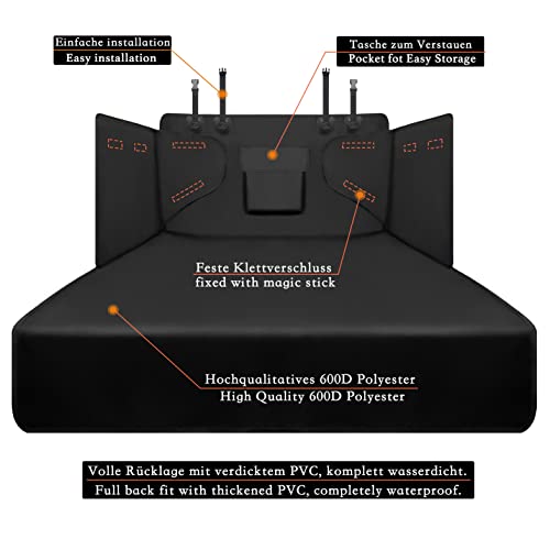 Lydonberg Dog Car Boot Liner Protector, Universal Nonslip Waterproof Pet Dog Back Seat Cover, Durable Washable Cargo Cover Mat Travel for Car Truck SUV (Black) - Image 4