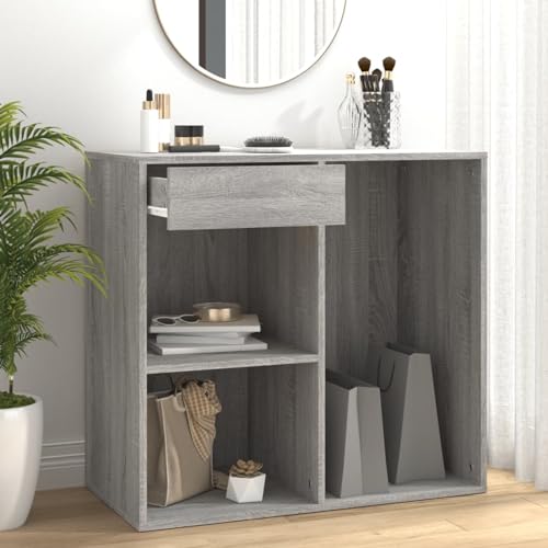 LAPOOH Armario Maquillaje Madera contrachapada Gris Sonoma 80x40x75 cm, Tocador De Maquillaje, Tocadores De Dormitorio, Mesa Maquillaje, Mesa Tocador, Mueble Maquillaje, Escritorio Tocador 820503