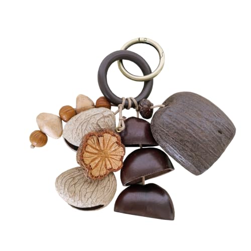 BIGGHORSE Natural Seed Shaker Handmade Nut Shell Rattle Handbell For Yoga