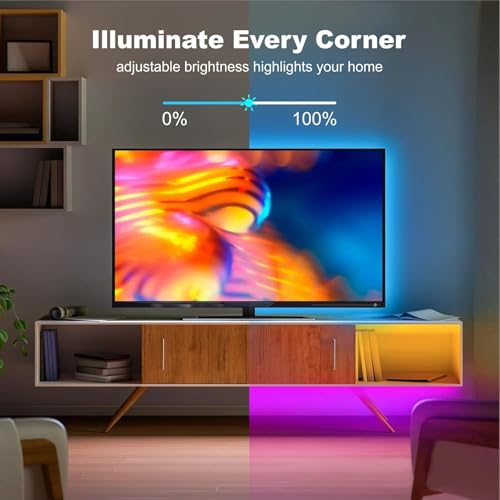 SINWE 30M Led Strip Lights, Music Sync Led Lights with 44 Keys Remote and App Control, Color Changing RGB Lights for Bedroom Room Home Kitchen Party Christmas Decoration (100FT)