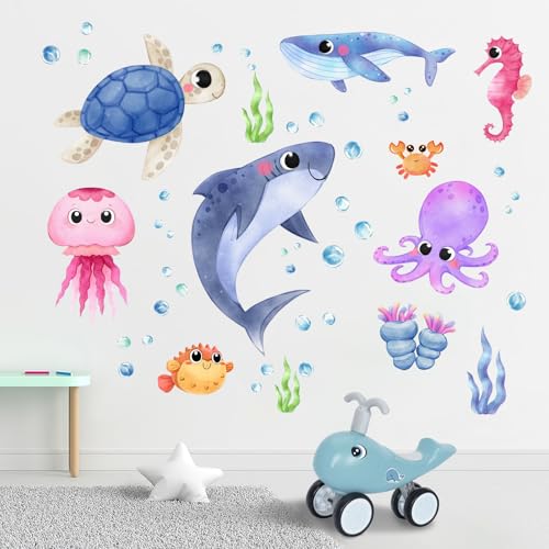 Vinilos decorativos criaturas marinas para pared miniatura 1