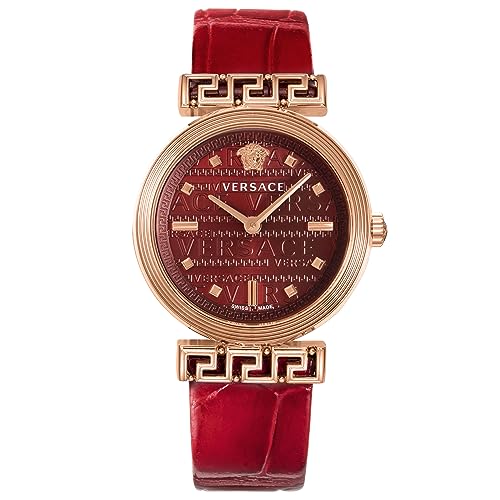 [Versace] 腕時計 MEANDER ミアンダー レッド 文字盤 ステンレススチール サファイヤガラス クォーツ Quartz 34MM スイス Watch VELW01222 レディース [並行輸入品]
