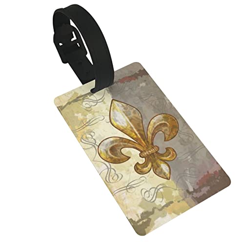 Luggage Tag Fleur-De-Lis-Retro Baggage Handbag School Bag Suitcase Name Id Card Label #TOP10
