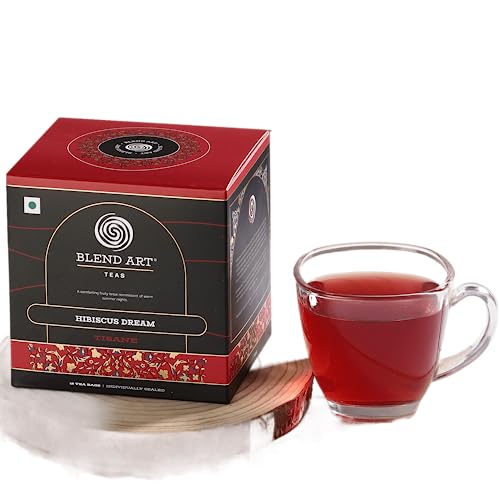 Image of Blendart Hibiscus Tea Loose Leaf Herbal Tisane Tea Natural Flavour for Improves Heart and Health Lowers Cholesterol and Uplifts Mood Great for Iced or Hot Brewed - 15 Tea Bags