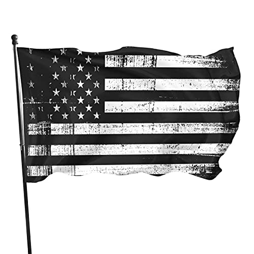 Bandiera Grunge USA Flag 1,9 x 1,5 m bandiera del paese in bianco e nero esterno decorazione da giardino portico banner leggero - resistente allo sbiadimento UV