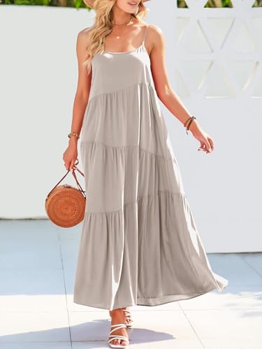 Image of ANRABESS Women Summer Casual Loose Sleeveless Sundress Spaghetti Strap Flowy Boho Linen Beach Vacation Maxi Long Dress