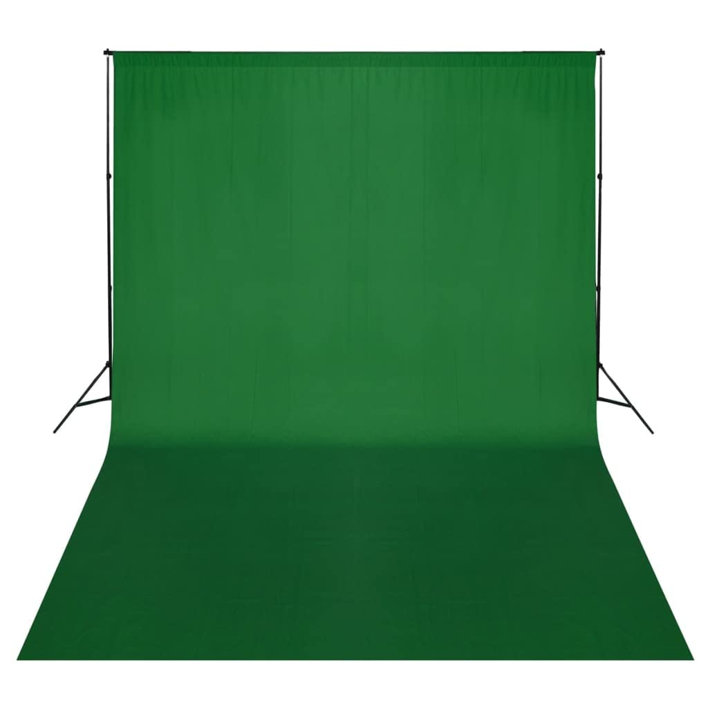 Sistema di sfondo fotografico 500 x 300 cm con tessuto di sfondo verde, sistema di sfondo regolabile in alluminio per Chroma-Key, fotografia in studio, ritratti e produzione video