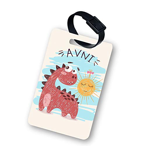 Image of Personalized Luggage Tag with Name & Photo - Unisex (Dino) | Custom Luggage Tag