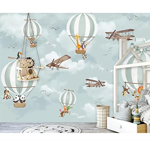 Motivtapete Cartoon-Heißluftballon 3D Design Tapete Fototapeten Vlies Tapeten Vliestapete Wandtapete Moderne Wand Wohnzimmer Fototapete Natur 200X140Cm Cover