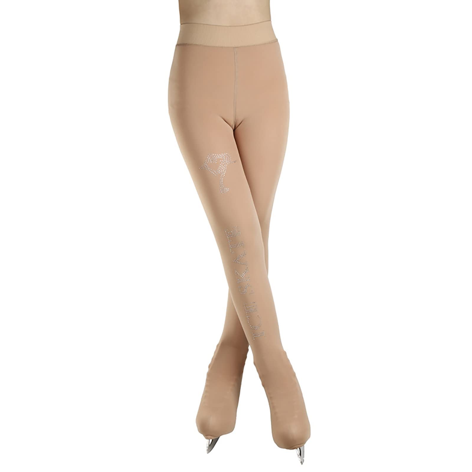 G&F Medias Patinaje Hielo sobre Pie Bota Pantalones Patinaje Artístico para Chicas Leggings Entrenamiento (Color : Skin, Size : M)
