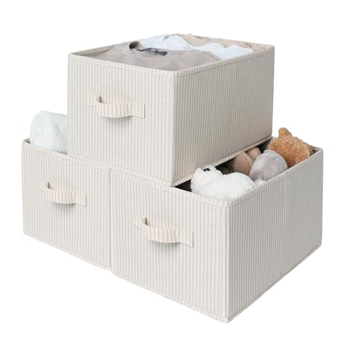 StorageWorks Storage Baskets for Shelves, Foldable Fabric Closet Storage Bins