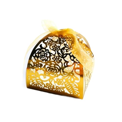 Boîtes de Saint-Valentin dorées pour emballage cadeau chic de baptême et table d'anniversaire