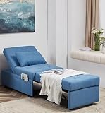 Cozy Castle Folding Sofa Bed, Convertible Sleeper Chair with Pillow and Foldable Mattress for Back Support, Futon Sofa Bed for Bedroom, Living Room, and Small Spaces
