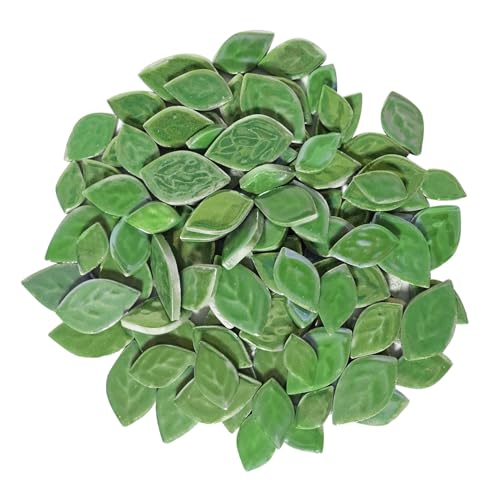 Btmiey BTM235891 1.1Lb Random Iridescent Leaves Ceramics Mosaic Tiles, Making Creative 3 Size Ceramic Mosaic Pieces For Diy Craft,Flowerpots, Vases, Cups, Garden Decor Mosaic Making Supplies  cover