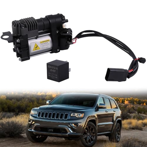 Image of 949-356 68232648AA Air Suspension Compressor Pump w /Relay Compatible with Jeep 2011-2016 Grand Cherokee 2013-2016 Ram 1500 After-Market Parts Replace# 600640300A 68041137AE 68204387AA