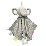 Baby Taggies - Security Blanket for Boys Girls Elepant Loveys for Newborn Minky Dot Comfort Towel with Tags Snuggle Blanket Lovey Surprise for Infant Toddler, Soft Comfortable