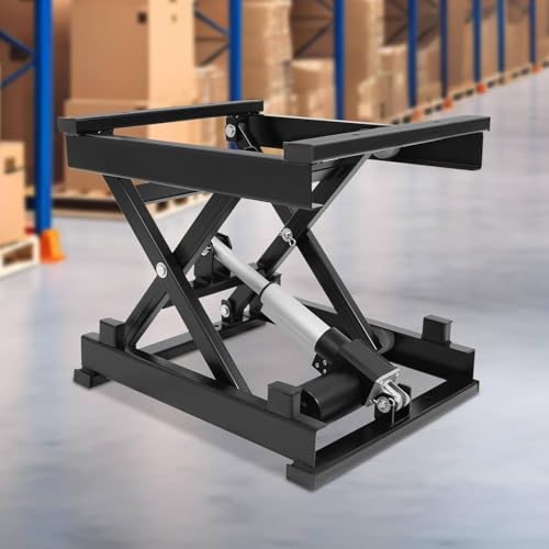 Plataforma de elevación eléctrica con altura ajustable y capacidad de carga de 200 kg para manejo y transporte de materiales