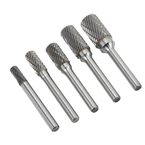 Set de fresas rotativas de carburo de doble corte, 5 piezas miniatura 6