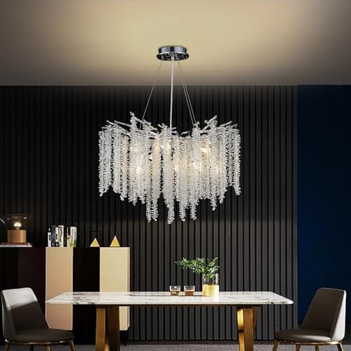 Lampadario di cristallo moderno, Rotonda Lampada a Sospensione di Cristallo, Luxury Crystal Pendant Light, Lampadario di cristallo a rami d'albero per salotto, sala da pranzo, camera da letto