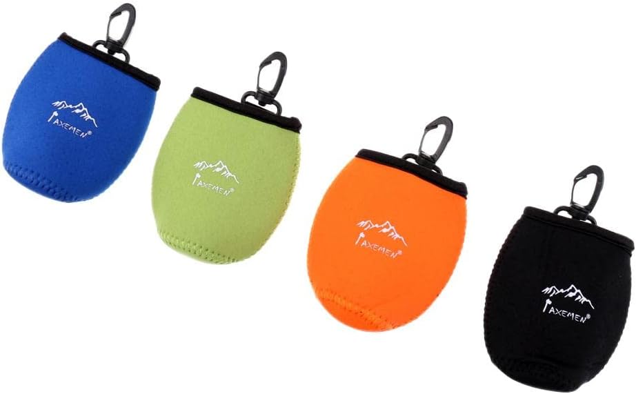 4pcs Soft Mini Towel Handkerchief Neoprene Pouch Set with Snap Hook for Outdoor Activities - Compact Golf Accessory Bag and Backpack Extra Attachment - for Keychain Camping