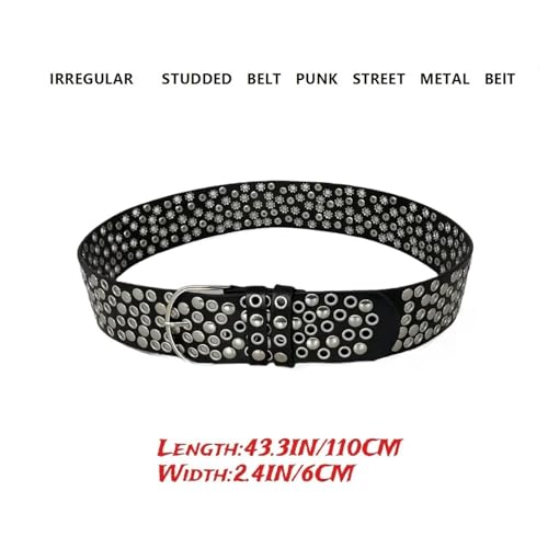 Y2K Studded Belt For Women - Gothic Punk Rock Accessory | 2000s Streetwear | Leather Belt With Metal Studs2
