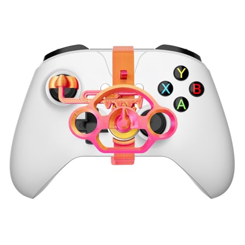 Image of FLYINTOYS Mini Racing Steering Wheel for XB One Series X /S Game Controller,Racing Games Controller Steering Wheel Attachment (Reddish gold)