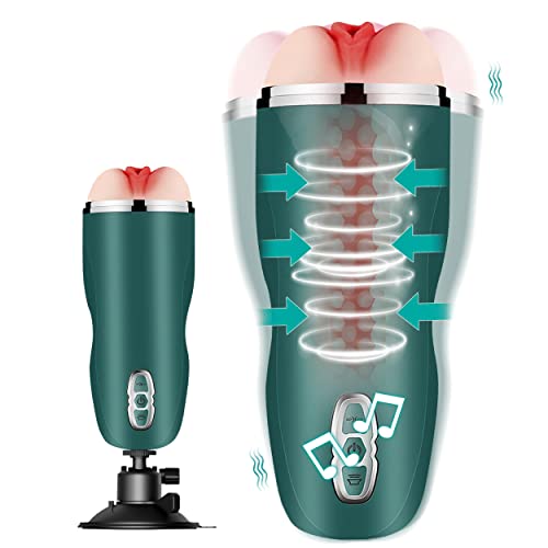 Masturbador masculino de silicona con succion y 6 modos de vibracion
