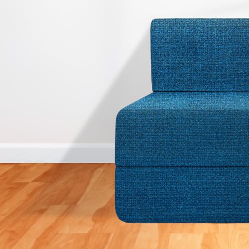 Image of CELLBELL Comfy Sofa Cum Bed 4x6 Feet | Foldable Dual Use Couch Bed with Soft Cushions, Washable Fabric Cover & Sturdy Frame | Space Saving Modern Design for Living Room, Bedroom & Guest Use (Teal)