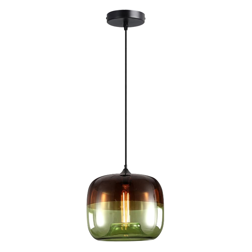 KXKLGWHN E26 Screw Glass Hanging Light, Height Adjustable Chandelier, American Minimalist Style Pendant Lamp, Living Room Kitchen Island Corridor Decorative Lighting Fixtures