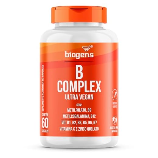 Vitaminas do Complexo B, Vegano, MetilFolato, Metil B12, B1, B2, B3, B5, B6, B7, C, Zinco, 60 capsulas, Biogens