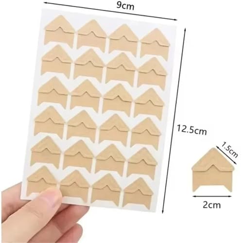 Esquinas autoadhesivas para fotos pack de 240 pegatinas de papel kraft negro para scrapbook 8