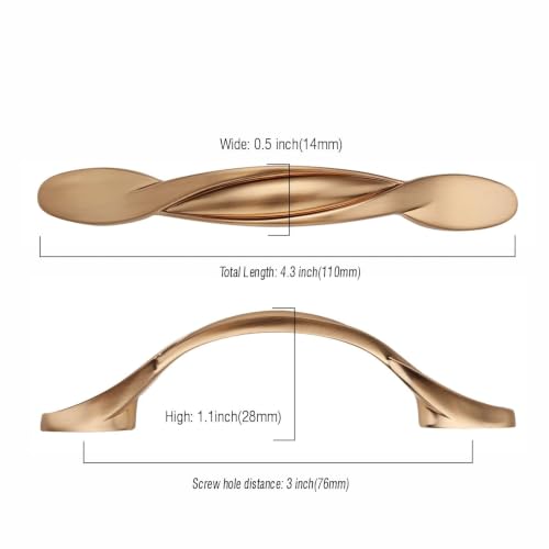 Image of Asidrama 30 Pack 3 Inch(76mm) Champagne Bronze Cabinet Pulls Heavy-Duty Solid Kitchen Cabinet Handles Champagne Gold Drawer Hardware for Bathrooms Cabinets