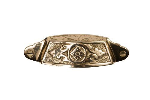 Brass Elegans BE-36PLB Vintage Design Sherwood Series Solid Brass Bin Pull, Polished Brass Finish