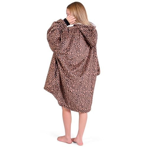 Image of Bare Home Wearable Blanket Hoodie - Soft Plush Sherpa - Warm and Cozy - Oversized Wearable Blanket