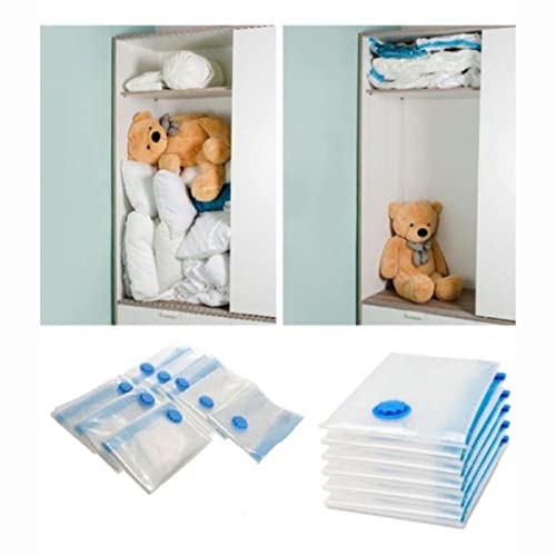 Kit 5 Saco Organizador a Vácuo Para Viagem Roupa Cobertor Closet Protetor Com Zíper Clink 50x60cm