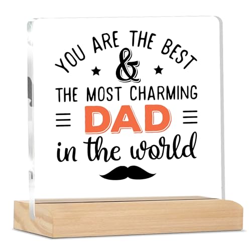 Sign You are The Best Dad Plaque with Wood Stand Home Office Desk...