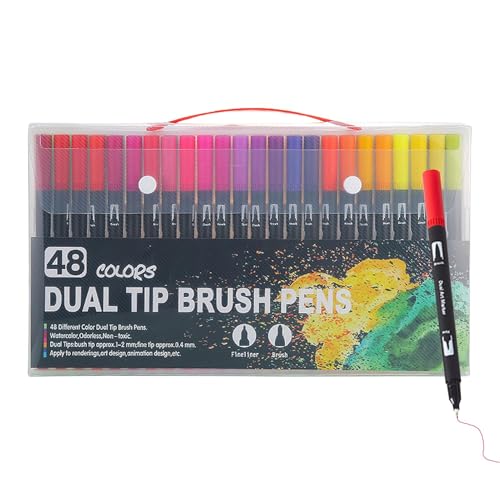 Stylos d'écriture de marqueur de brosse d'enfant à pointe double - 7