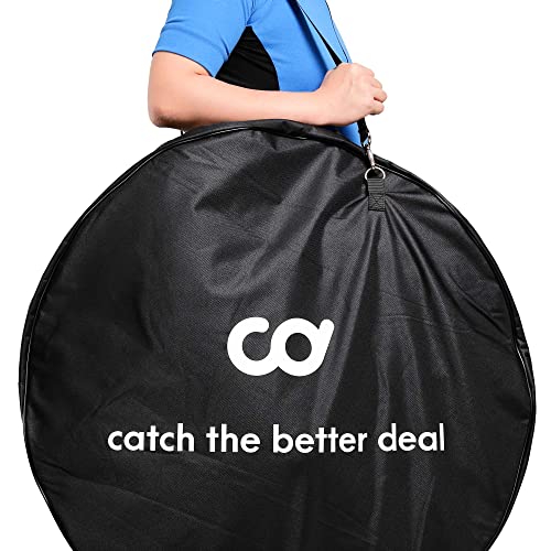 Cyclingdeal Bike Bicycle Double Wheel Bag Foam Padded For Road Bike 700C Mtb 26" 27.5" 29" Wheel Set - Nylon 600D With Pu Coating - 82 * 12Cm With Shoulder Strap And Handles #TOP4