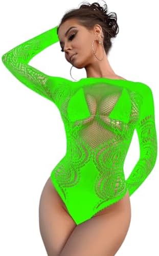 NEON YEŞİL BODY VÜCUT ÇORABI BODYSTOKİNG ELBİSE ETEK İÇİ KADIN İÇ GİYİM - Görsel 1