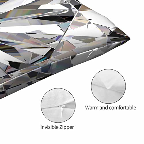 Mugod Throw Pillow Cover Abstract Bling Diamond Crystal,Pillow Case For Men Women Decorative Home Sofa Chair Couch 20X30 Inches #TOP4