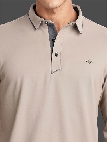 Image of STELLERS Men's Full Sleeve Polo T-Shirt | Premium Cotton | streatchable | Enzyme bio Washed | Feather Touch Feel | Sustainable