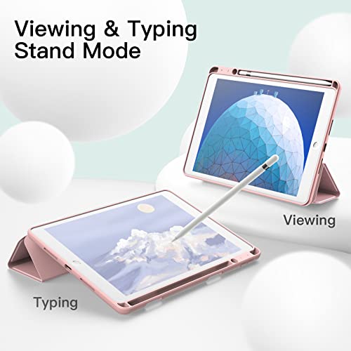 Image of JETech Cover Case for iPad Pro 10.5-Inch and iPad Air 3 (10.5-Inch 2019, 3rd Generation) with Pencil Holder, Slim Tablet Cover with Soft TPU Back, Auto Wake /Sleep (Rose Gold)