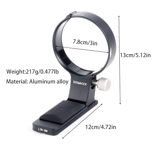 Collar para lente ZZQ&CCF para Nikon Z 180-600 mm f/5.6-6.3 VR, pie de reemplazo con mango antideslizante de silicona, conector QD y tipo Arca miniatura 7