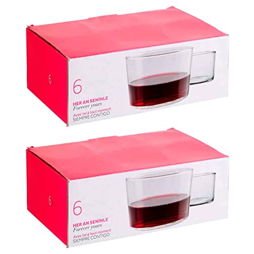 Tradineur – Caja de 12 vasos modelo “Chiquito” – Fabricación en cristal resistente – Apto para lavavajillas...