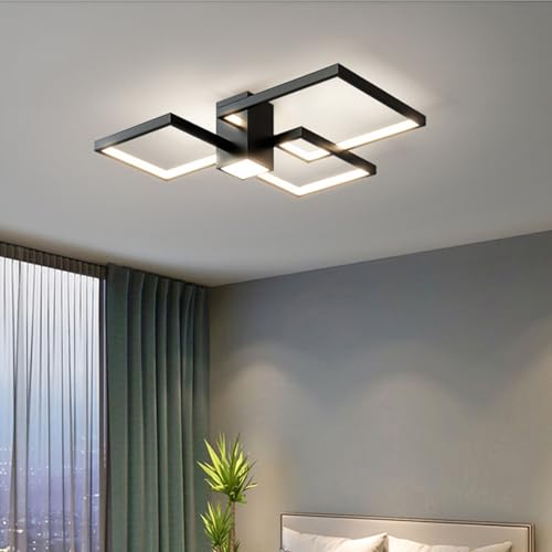 Plafonnier LED télécommande à intensité variable, lampe de plafond rectangulaire