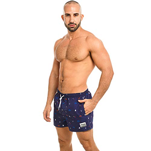 Taddlee Swimwear Men Boardshorts Surfing Swim Boxer Trunk Swimsuits Bathing Suit (M fit Waist 34-36 inch) Blue3